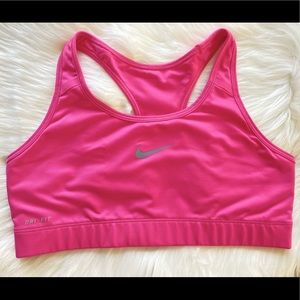 Pink Nike Dri-FIT swoosh sports bra, size L